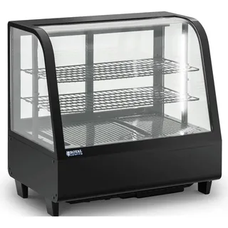 Royal Catering Kühlvitrine - 100 L - - 3 Ebenen - schwarz