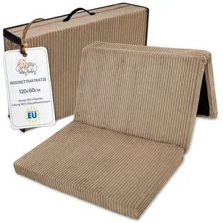 Totsy Baby Babymatratze Reisebett Matratze 60x120 cm faltbar Baby Klappmatratze braun, Totsy Baby