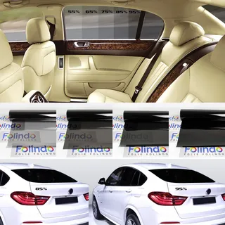 Solar Screen 9€/m2 Profi Auto Tönungsfolie Tief Schwarz 95% Scheibenfolie 76cm Breite Black Plus 95c Scheibentönungs-Folie Ink ABG