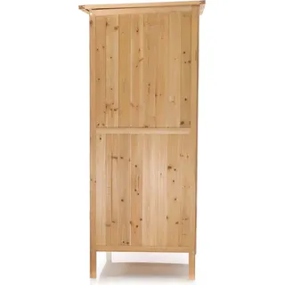 Wiltec Gartenhaus mit 1 Tür in Naturfarbe holz 92 x 57 x 154cm Gerätehaus Geräteschuppen Gartenschrank Geräteschrank
