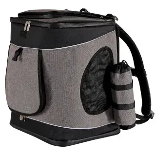 LIONTO Haustier-Rucksack, grau/ schwarz