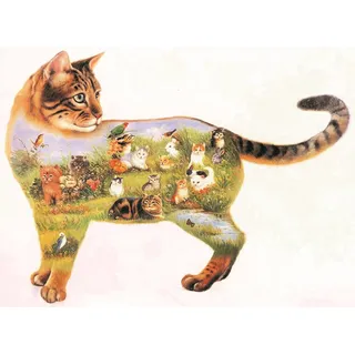 Luna24 simply great ideas... Konturenpuzzle Konturenpuzzle Katze - ca. 80x60 cm. Fotopuzzle, Puzzle 750 Teile, Puzzleteile