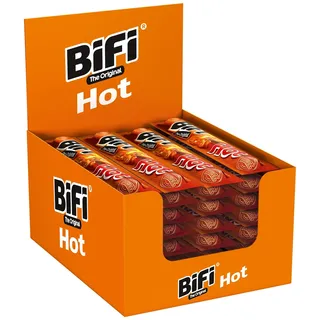 BiFi Original Hot Salami Sticks - 40er Pack (40 x 20g) - Wurst Snack To Go - Luftgetrocknet Fleisch & Wurstwaren Paket - Salami mit Pfeffer, Koriander und Knoblauch - Ideale Knabberbox - Wurstpaket