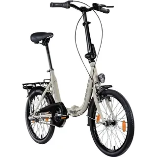 Zündapp ZF40 20 Zoll Klapprad Klappfahrrad Faltrad StVZO Faltfahrrad Erwachsene Damen Herren tiefer Einstieg - Weiß