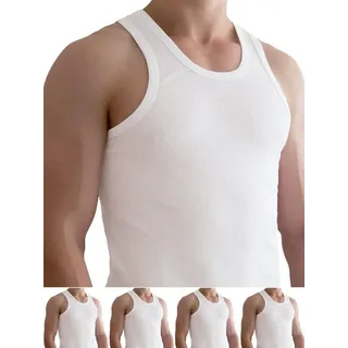 Normani 5 Stück Herren-Unterhemd Doppelripp in Weiß | Gr.: M