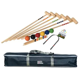 Qualitäts Krocketspiel / Krocket / Crocket für 6 Spieler (100 cm Erwachsenengröße) mit Transporttasche - Spiel gut (Auszeichnung) - Qualitätsware aus Massivholz für die ganze Familie -Made in EU-3246