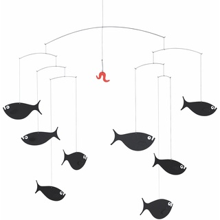 Flensted Mobiles Shoal of Fish Mobile, Stahl, Mehrfarbig, 45x60 cm