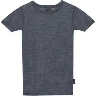 Dilling T-Shirt für Kinder aus Bio Wolle & Seide Blau meliert 110-116 - 110-116