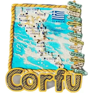 Korfu Griechenland Korfu Magnet Kühlschrank Kühlschrank Magnet Dekoration Aufkleber Souvenir Harz Handwerk Küche Whiteboard
