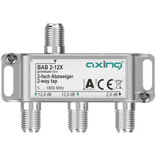 axing/skt Axing BAB 2-12X 2-fach Abzweiger, 12 dB, 5-1800 MHz, TV Data Internet Kabelfernsehen