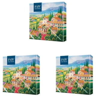 PAW - Servietten 3-lagig (33 x 33 cm) I 20 Stück I Perfekt für Geburtstage, Partys, Hochzeiten, Kommunion und Feiern I Tischdeko Bunte Papierservietten - Italienische Landschaft I Italian Countryside