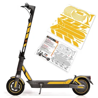 m2medien Aufkleber-Set/Sticker Set geeignet für Segway Ninebot MAX G2D E-Scooter - 46-teilig auf 35x40cm Bogen (Gelb)