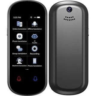 Rexsun Smart Voice Translator, Unterstützt Online-Übersetzung in 139 Sprachen und Offline-Übersetzung in 17 Sprachen, Z2 Graues Metallgehäuse
