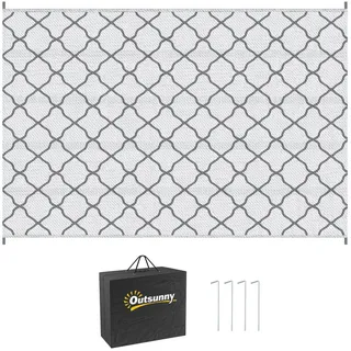 Outsunny Outdoor Teppich robuster Wetterfest Outdoorteppich Carpet mit Netzmuster