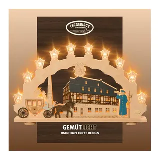 Weigla LED Schwibbogen/Lichterbogen"Zwönitz" 15 flammig Erzgebirge garantiert