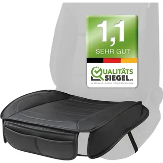 Walser Sitzauflage Auto Fernando, Qualitätssieger *, Autositzauflage Vordersitze, Auto Sitzauflagen 1 Stück, Autositzschoner Vordersitz Kunst Led... - schwarz