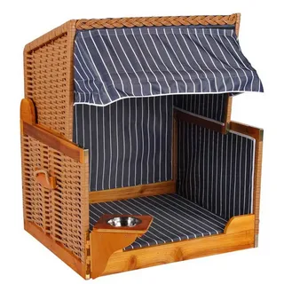 Mr. Deko Hundestrandkorb Wacholder PE Beige Dessin Blau Gestreift