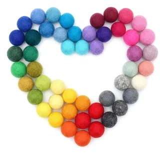 30 bunte Wollknäuel, Filzkugeln in Katzenform, Spielbälle für Katzen, Dekokugeln, , bunte Filzkugeln – ideal für DIY-Projekte und die Herstellung von Katzenspielzeug sowie kreativen Dekoartikeln
