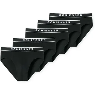 SCHIESSER Herren 5 Pack Unterwäsche Bio-Baumwolle - 95/5 Organic Cotton Rio Briefs Schwarz Baumwolle XX-Large