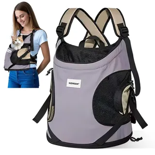 ALLSOPETS Hundetragerucksack, Tragbarer Haustiertragerucksack für Katzen Hunde Welpen, Integrierter Sicherheitsgurt, Ergonomisches Design, Atmungsaktiver Hunderucksack für Motorrad (Blasslila)