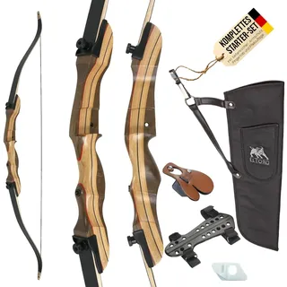 Special Set Wild Honey - Take Down - 68 Zoll / 32 lbs - Einsteiger Recurvebogen; toller Einsteigerbogen, Anfängerbogen für Erwachsene und Jugendliche im Bogensport, Bogenschießen, Pfeil und Bogen