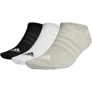 adidas Thin and Light No-Show Socken, 3 Paar Medium Grey Heather / White / Black 34-36
