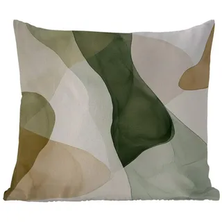 MuchoWow Dekokissen Japandi - Abstrakt - Grün, Kissenbezüge, Kissenhülle, Kissen, Outdoor, 40x40 cm beige|grün Quadratisch | 40 cm x 15 cm x 40 cm