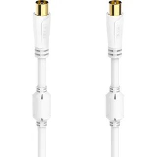 Hama Antennen-Kabel Koax-Stecker/Koax-Kupplung 1,5 m Weiß