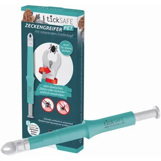 tickSAFE Zeckengreifer mit rotierendem Greiferkopf zur Anwendung am Tier | Die bessere Alternative zur Zeckenzange - kein Quetschen, Ziehen oder Drücken - einfach schonend rausdrehen