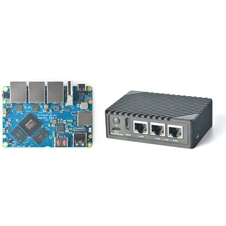 Nanopi R6S Mini Router OpenWRT mit DREI Gbps Ethernet Ports LPDDR4X 8 GB RAM basierend auf RK3588S Soc für IOT NAS Smart Home Gateway-Unterstützung Debian Ubuntu (mit Metallgehäuse, 8+64 GB)