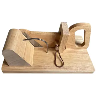 KenSyuInt Holz Wurstschneidemaschine Wurstschneider Edelstahlklinge Guillotine Käseschneider Salamic Cutter Gemüse Holzwurstschneider Küche für Wurst Dörrfleisch Käse Schinken Speck