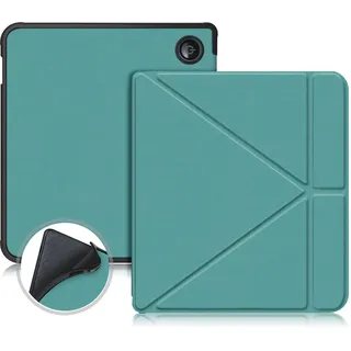 TOPCASE TPU Hülle für Tolino Vision Color 2024/Kobo Libra Color 2024/Kobo Libra 2 2021/Tolino Vision 6 2021 mit Standfunktion und mit Auto Schlaf/Wach,Mgrün