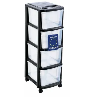 m home by mazzei mondex M-Home Rollcontainer Schubladenrollwagen PLS6241 Rollcontainer Schubladenschrank Kunststoff, mit 4 Schubladen