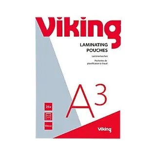 Viking Laminierfolien DIN A3 Glänzend 75 (2 x 75 Mikron) Transparent 25 Stück