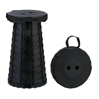 Relaxdays Campinghocker Teleskophocker Schwarz