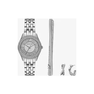 MK Mini-Armbanduhr Harlowe Im Goldton Mit Pavé Und Schmuck Im Set - Silberton - Michael Kors - ONE SIZE