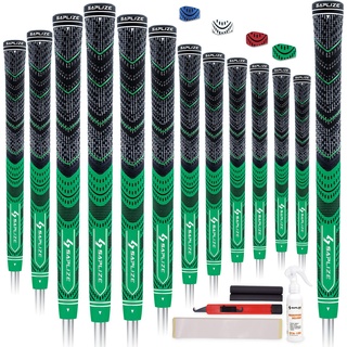 SAPLIZE Golf Griffe Satz von 13 Standard Größe mit kompletten Regripping Kits All Weather Compound Hybrid Rubber Golf Club Griffe, Grün
