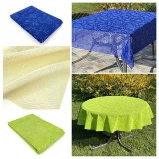 heimtexland Gartentischdecke Outdoor Garten Tischdecke Blumen Ranke Weichschaum (Stück 1-tlg, 1), wetterfest I robust I UV-beständig I rutschfest I waschbar gelb rund | Ø 160 cm x 160 cm x 160 cm