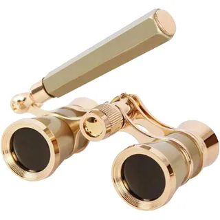 Opernglas Metall Retro, Kompakt & Leicht, Verstellbarer Griff Für Optimale Sicht, Ideal Für Erwachsene, Theater, Musicals, Klassische Optik (Gold)