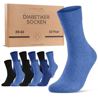 Diabetiker Socken mit Komfortbund ohne Gummi & Naht für Damen und Herren 10 Paar Pk