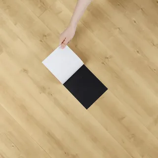 Yullpaper PVC Bodenbelag Holzoptik Beige Bodenfliesen Selbstklebend Klebefliesen Boden für Bad Küche Wasserdicht Selbstklebende Fliesen Boden Holzoptik Beige Vinylboden 90x15cm, 4 Stück PVC Fliesen