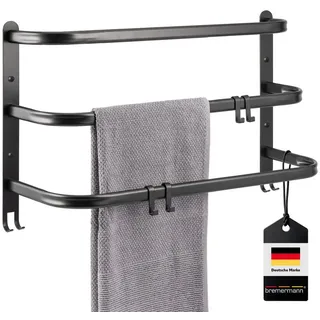 bremermann Wand-Handtuchhalter 3 gestufte Ablagen Schwarz