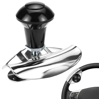 QWORK® Lenkradknauf aus Metal, Universal Lenkradknopf, für Traktorlenkräder