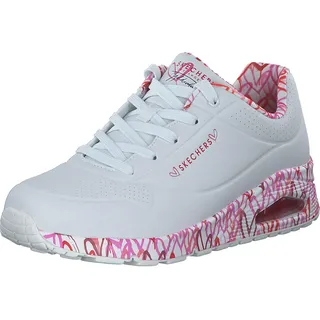 Damen white durabuck/red pink mesh trim 39