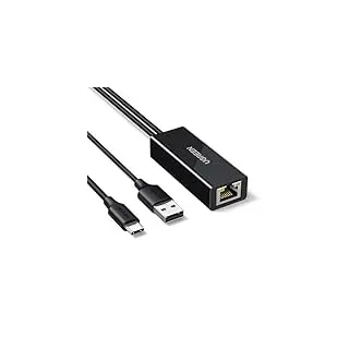 UGREEN LAN Adapter für waipu.tv Stick, USB C auf Ethernet Adapter, Plug and Play, USB C Netzwerkadapter mit USB 2.0 Netzkabel für Stromversorgung.