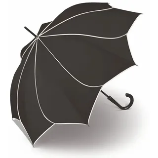 Pierre Cardin Stockregenschirm Long AC Sunflower black with white piping schwarz