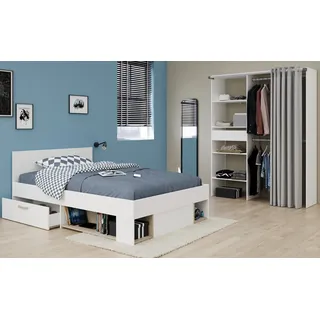 Parisot KINDERZIMMER-SET 2-teilig weiß, Eiche, Jugendzimmer mit Stauraumbett