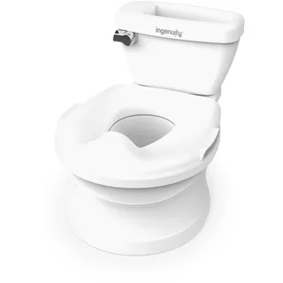 Ingenuity My Size Töpfchen, Realistisches 2-in-1 Kinder-Töpfchen mit Spülgeräusch, Abnehmbarem Toilettensitz, Leicht zu Reinigen, Mit Stauraum, Für das Töpfchentraining, Ab 18M bis 23Kg (Weiß)