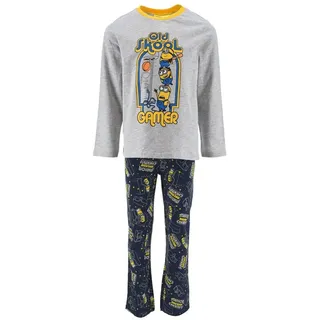 Minions Schlafanzug Kinder Jungen Pyjama Schlaf-set (2 tlg) grau 104