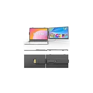 KEFEYA Laptop Bildschirm Erweiterung 14" FHD 1080P IPS Laptop Monitor Erweiterung Dual Screen Extender for Laptops 13-17" with USB-C/HDMI Port, Plug n Play for Windows/Mac/Android/ PS5